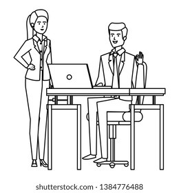 business couple in the workplace