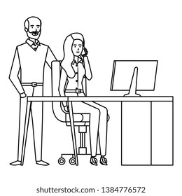 business couple in the workplace