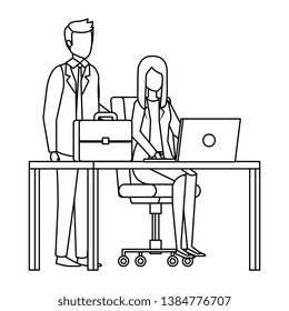 business couple in the workplace