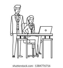 business couple in the workplace
