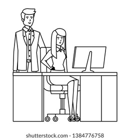 business couple in the workplace