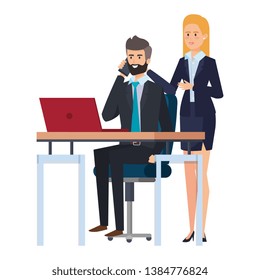business couple in the workplace