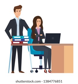 business couple in the workplace