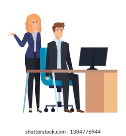 business couple in the workplace
