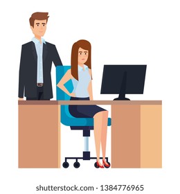business couple in the workplace