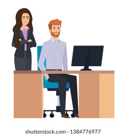 business couple in the workplace