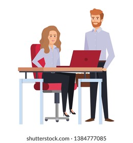 business couple in the workplace
