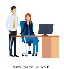 business couple in the workplace
