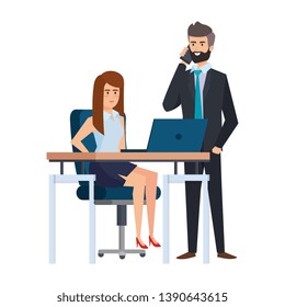 business couple in the workplace