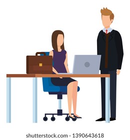 business couple in the workplace