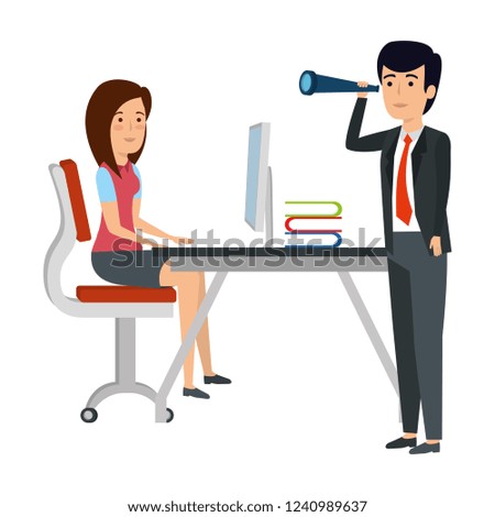 business couple in the workplace