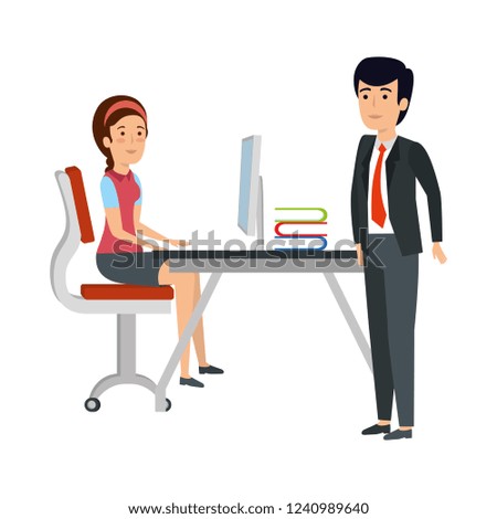 business couple in the workplace