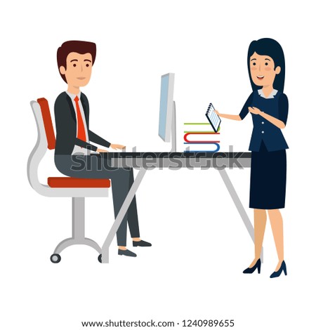 business couple in the workplace