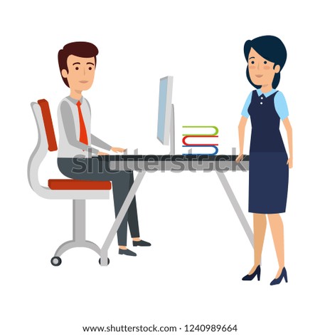 business couple in the workplace