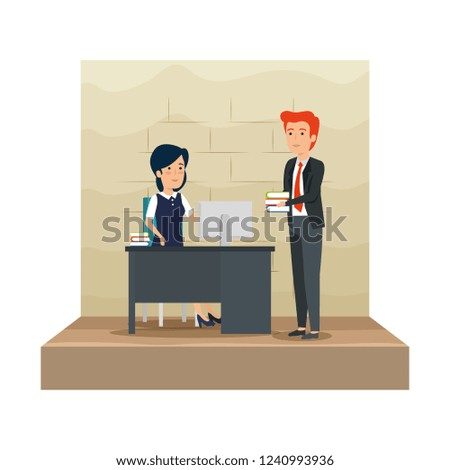 business couple in the workplace