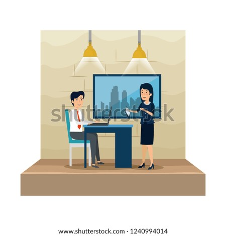 business couple in the workplace