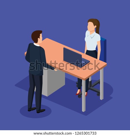 business couple in the workplace