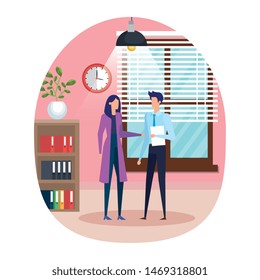 business couple in the workplace characters