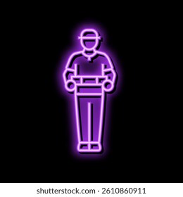 business courier neon light sign vector. business courier sign. isolated symbol illustration