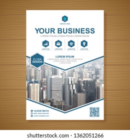 Business cover a4 template and flat icons for a report and brochure design, flyer, banner, leaflets decoration for printing and presentation vector illustration