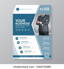 Business cover a4 template and flat icon for a report and brochure design, flyer, banner, leaflets decoration for printing and presentation vector illustration