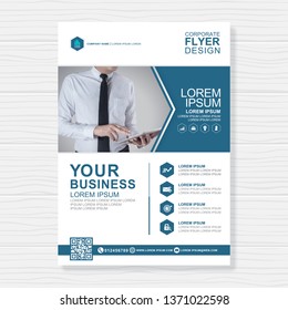 Business cover a4 template and flat icon for a report and brochure design, flyer, banner, leaflets decoration for printing and presentation vector illustration