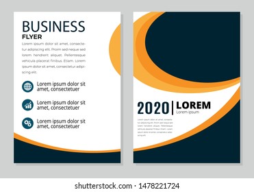 Business cover annual report modern template a4 flat design flyer