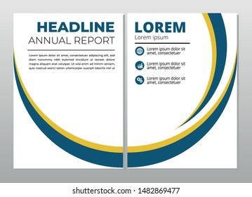 Business cover annual report modern template a4 flat design flyer