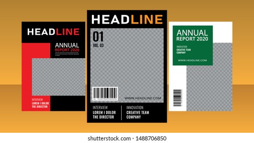 Business cover annual report modern template a4 flat design flyer