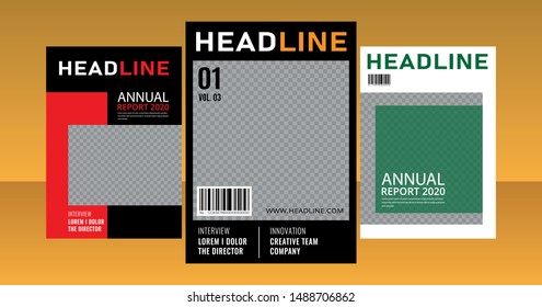 Business cover annual report modern template a4 flat design flyer