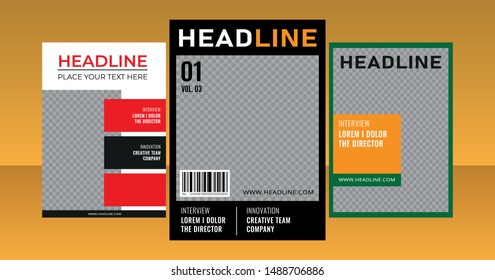Business cover annual report modern template a4 flat design flyer