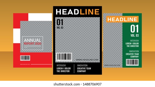 Business cover annual report modern template a4 flat design flyer