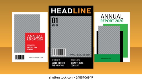 Business cover annual report modern template a4 flat design flyer