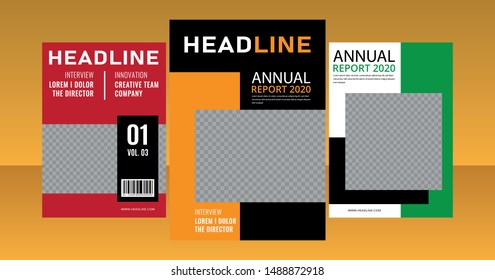 Business cover annual report modern template a4 flat design flyer