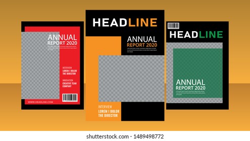 Business cover annual report modern template a4 flat design flyer