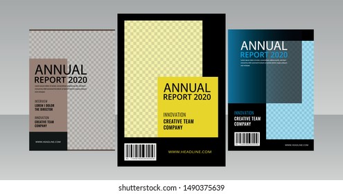 Business cover annual report modern template a4 flat design flyer