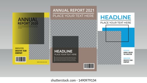 Business cover annual report modern template a4 flat design flyer