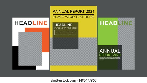 Business cover annual report modern template a4 flat design flyer