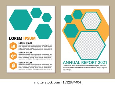 Business cover annual report modern template flat design flyer