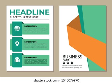 Business cover annual report modern template flat design flyer