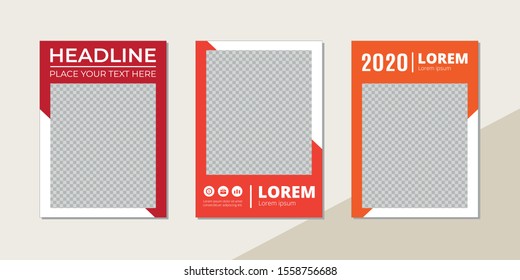 Business cover annual report modern template flat design flyer