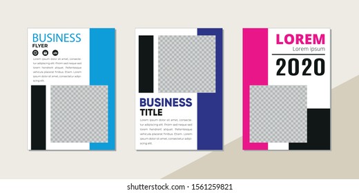 Business cover annual report modern template flat design flyer