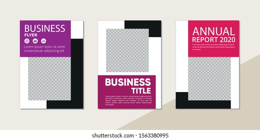 Business cover annual report modern template flat design flyer