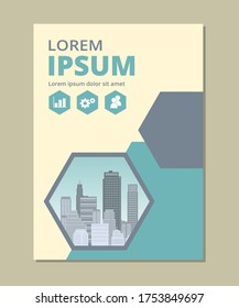 Business cover annual report modern template flat design flyer