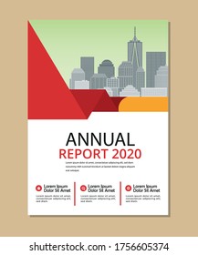 Business cover annual report modern template flat design flyer