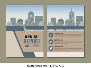 Business cover annual report modern template flat design flyer