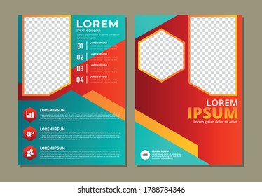 Business cover annual report modern template flat design flyer