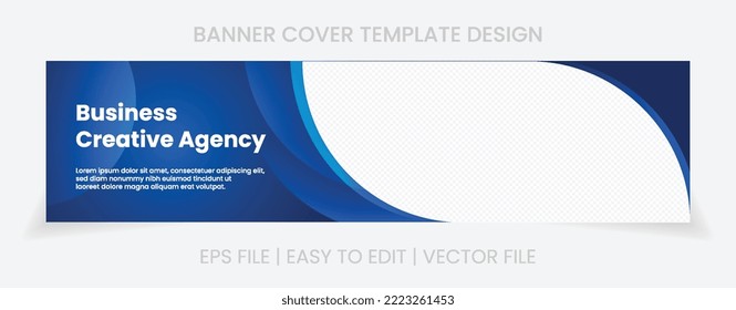 business cover banner social media template. banner design photo space easy to edit for website promotion.