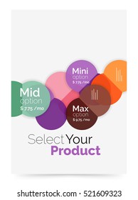 Business cover brochure design with select option diagram. Vector abstract background