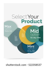 Business cover brochure design with select option diagram. Vector abstract background